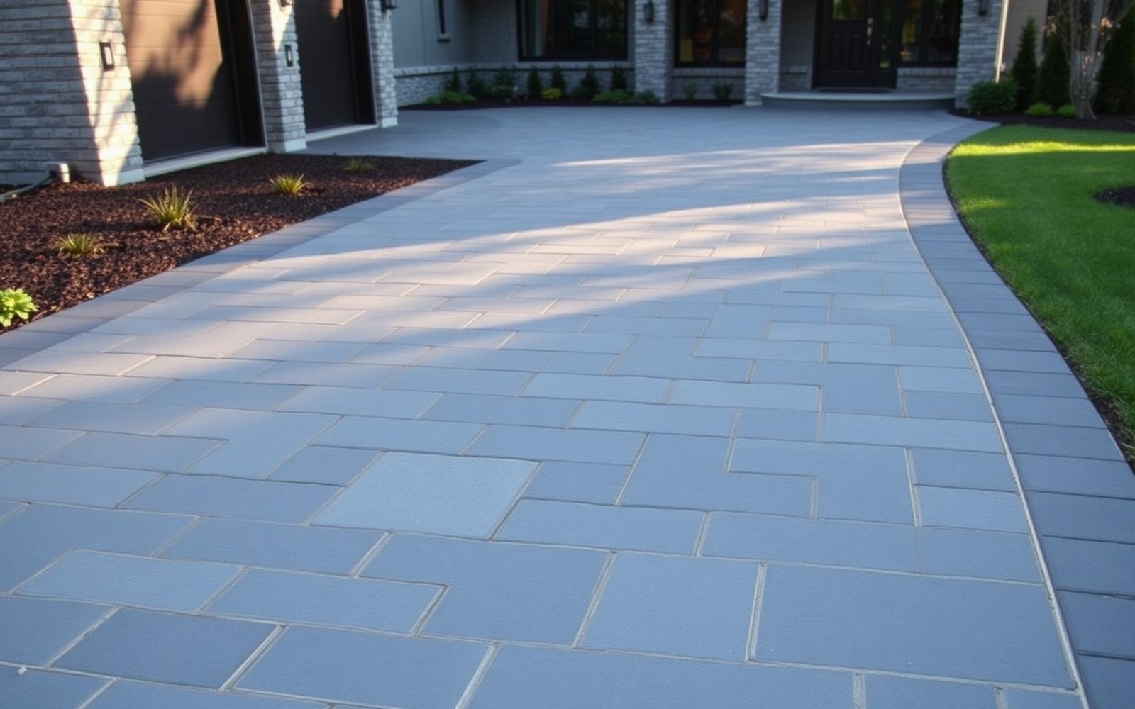 Charcoal interlock paver driveway in Waterloo